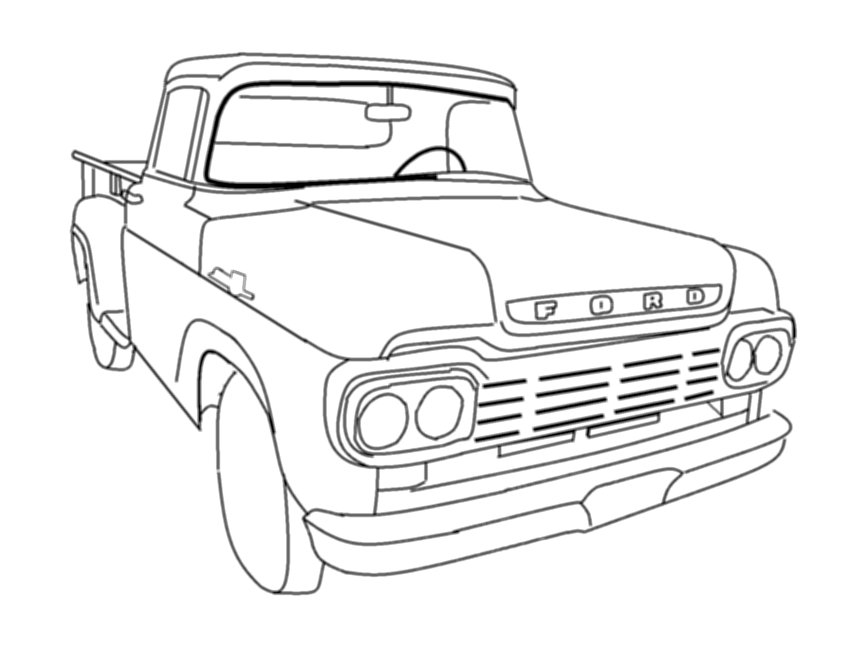 Cartoon Truck Drawings 