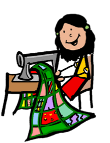 Woman quilting clipart 
