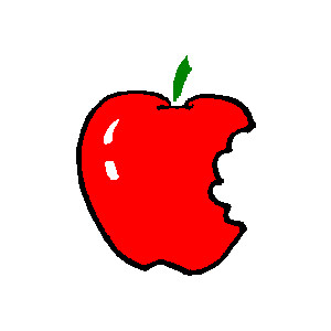 Apple with a bite out of it clipart 