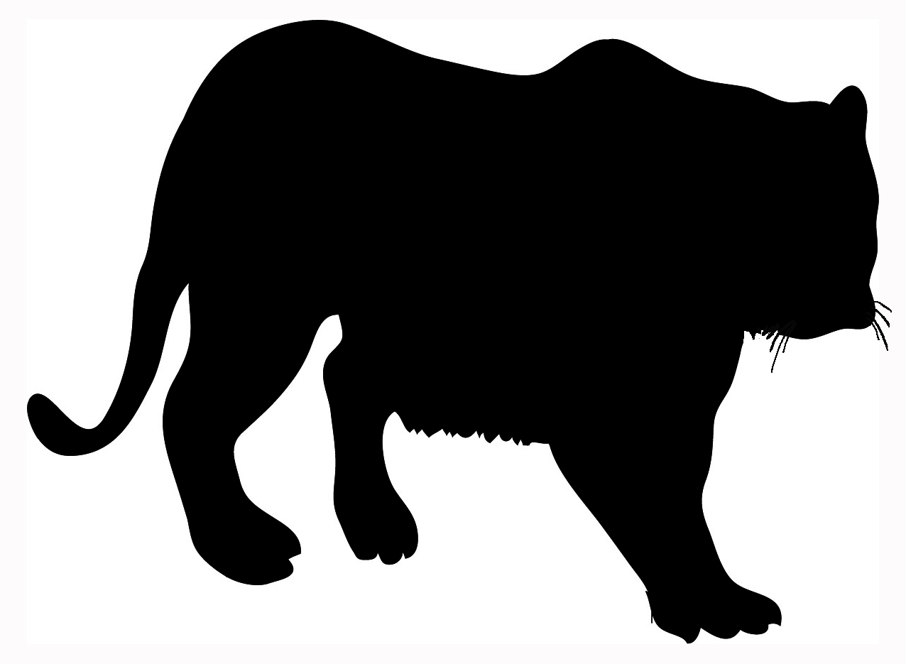Clipart tiger black and white silhouette 