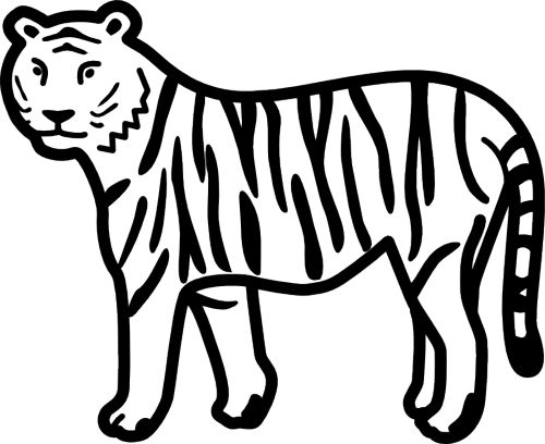 Tiger black and white free tiger clip art 