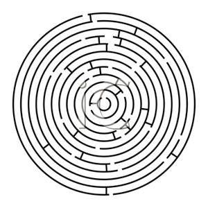 Black and white round maze 100528 