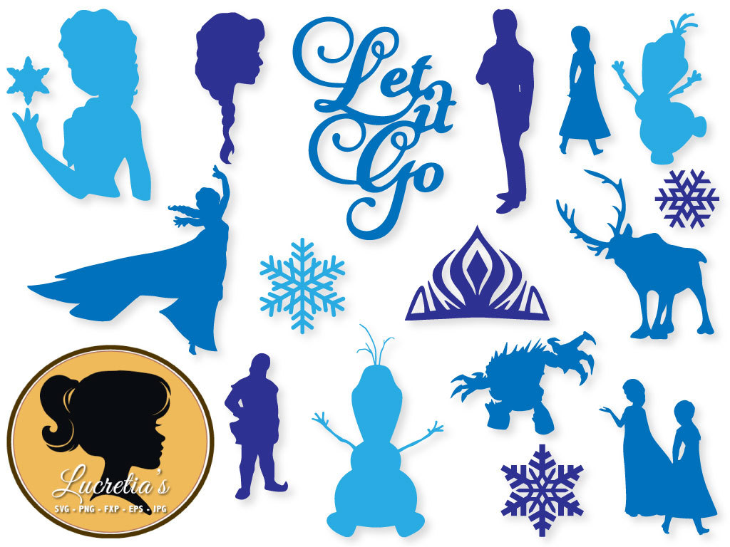 Elsa silhouette with crown clipart 
