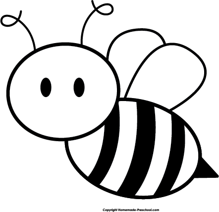 Halloween bee clipart black and white 