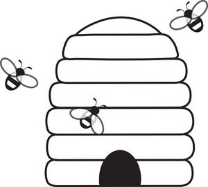 Halloween bee clipart black and white 