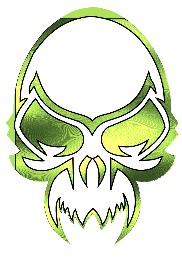 Green skull clipart 