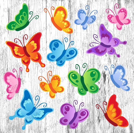 14 Butterfly clipart Rainbow Butterfly clipart by IstarArt 