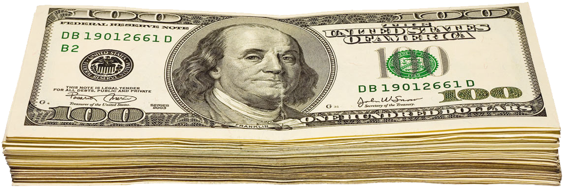 Transparent Wad of Dollars PNG Picture 