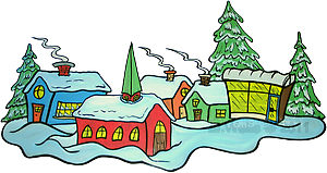 Christmas Village Clipart 