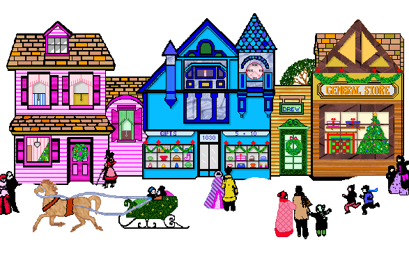Christmas town clipart 