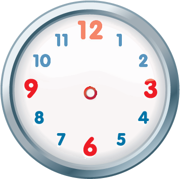 Colorful Blank Clock Clipart 