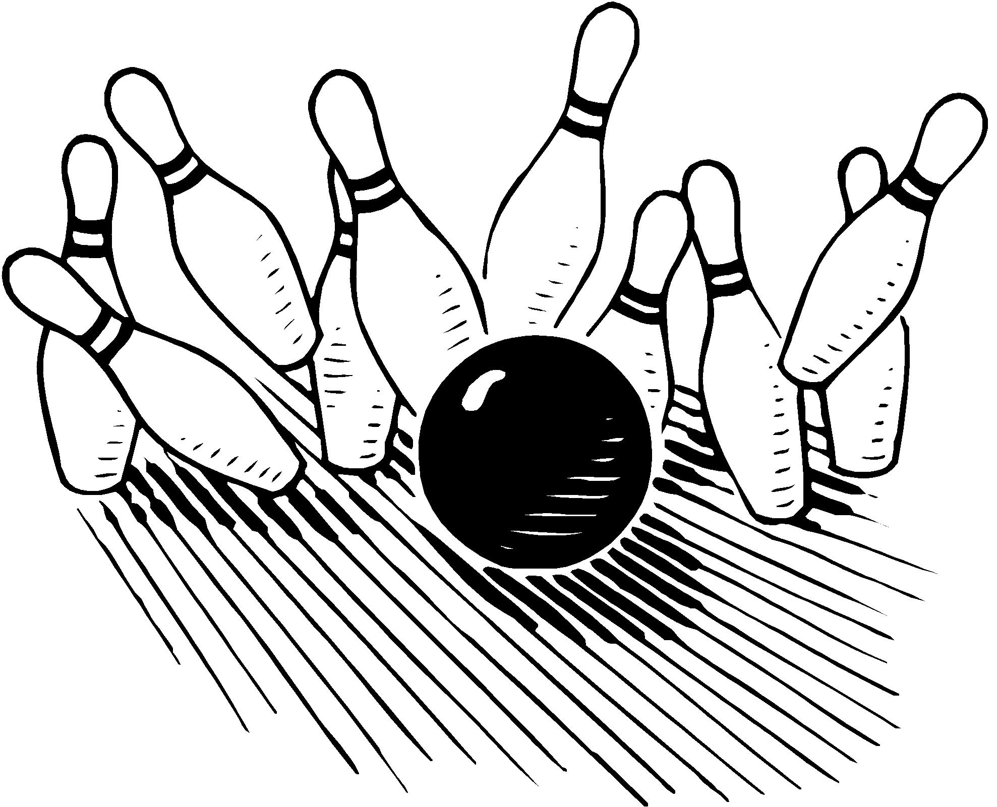 cartoon bowling pin and ball 