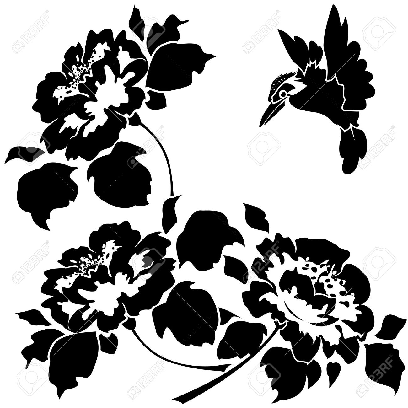 asian flowers clip art