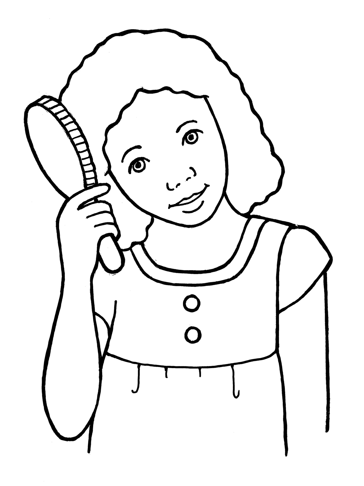 someone brushing their hair clipart