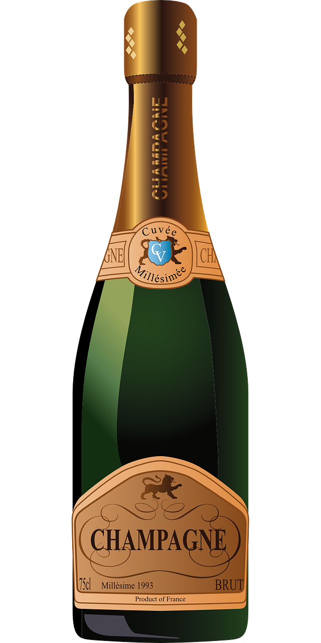 Champagne bottle clipart 