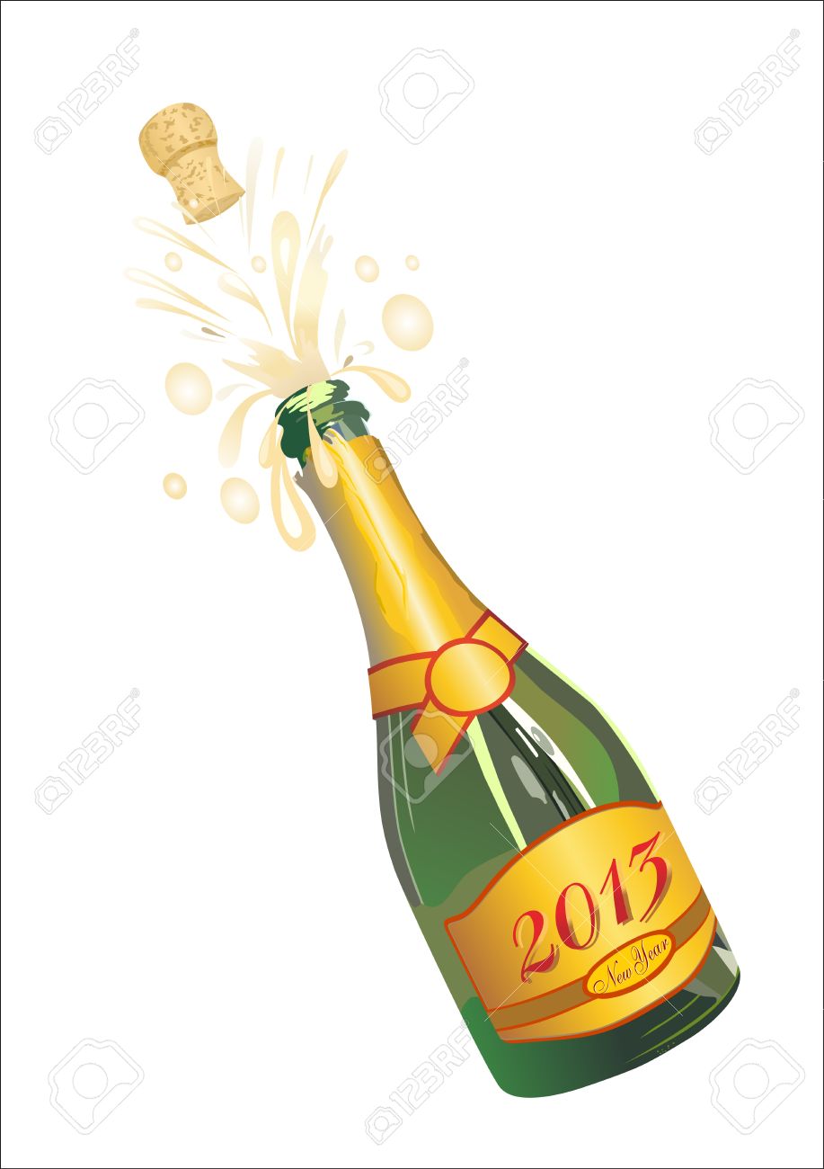 Clipart champagne bottle popping 