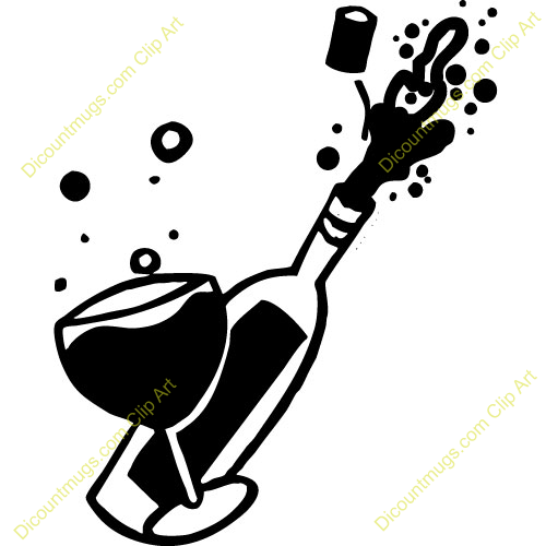 Clipart champagne bottle popping 