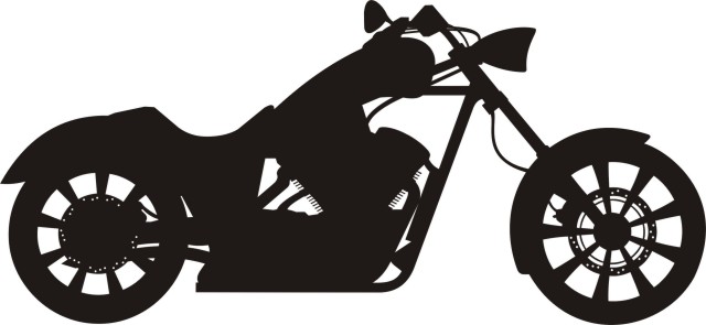 Silhouette of a motorcycle clipart 