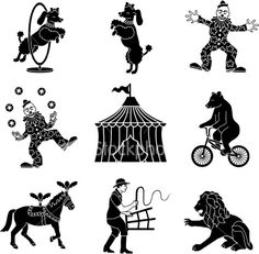 Circus Silhouettes Vector File SVG 