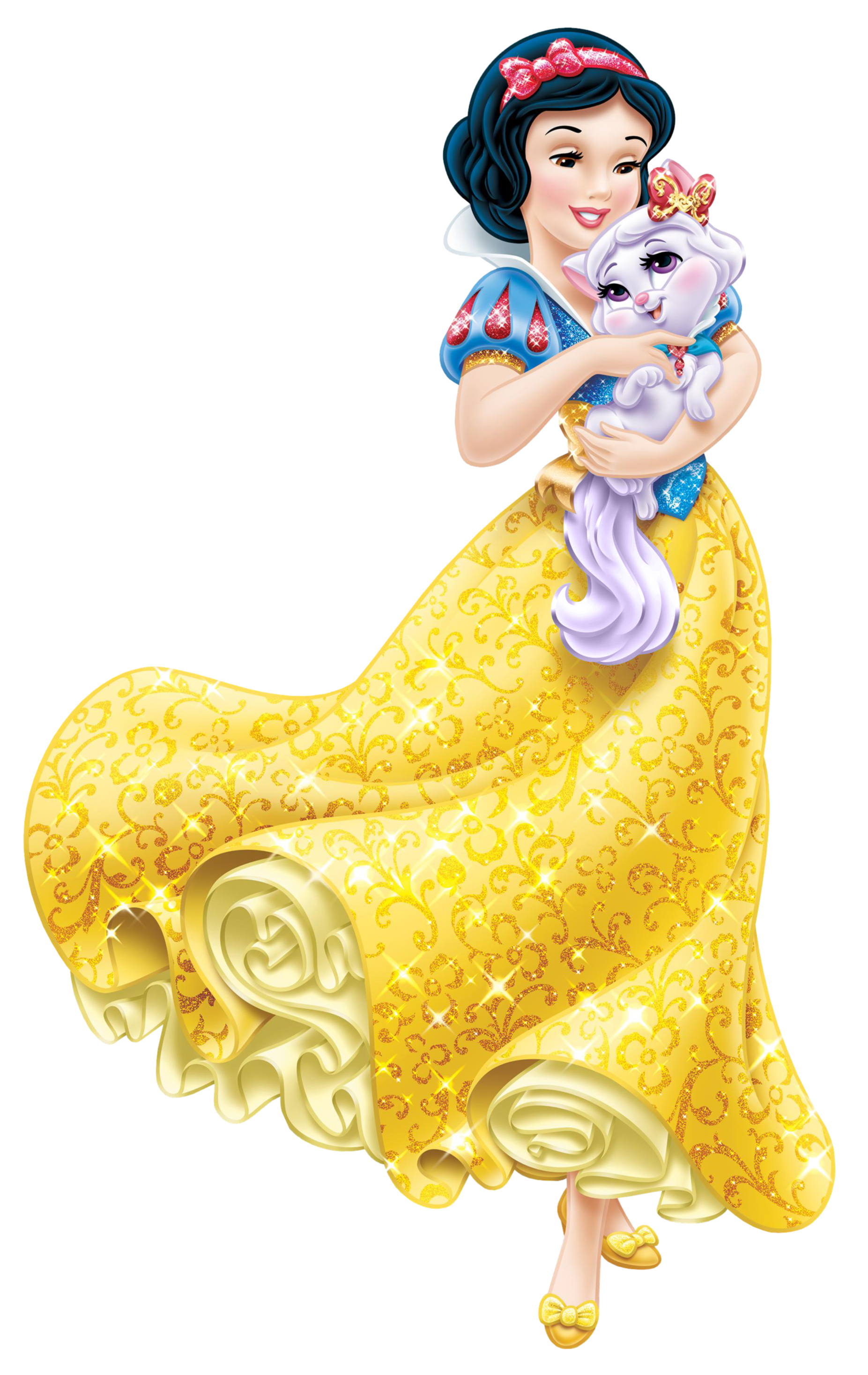 Disney Princess Snow White with Little Kitten Transparent PNG Clip 