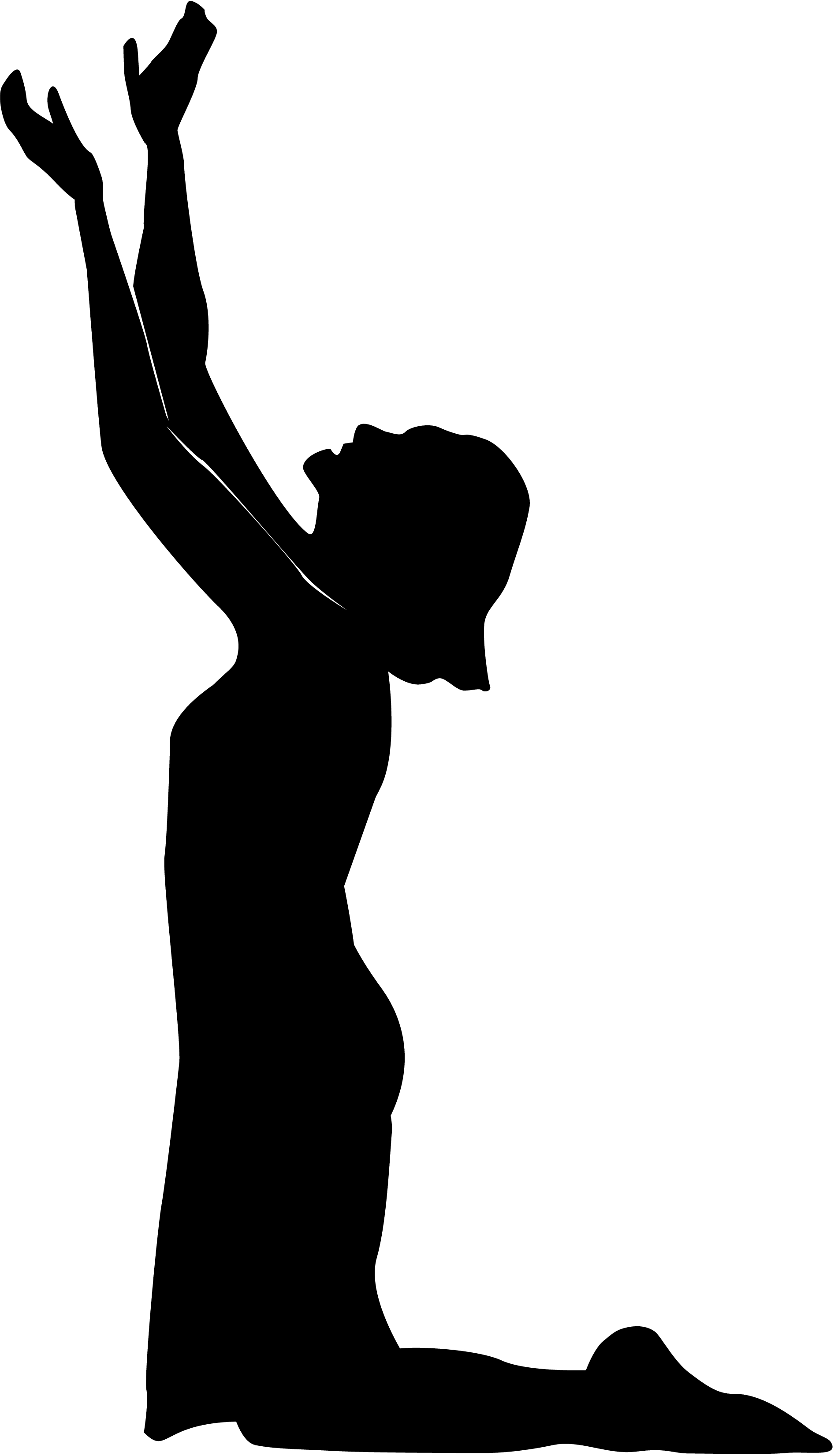 Crying woman silhouette clipart 