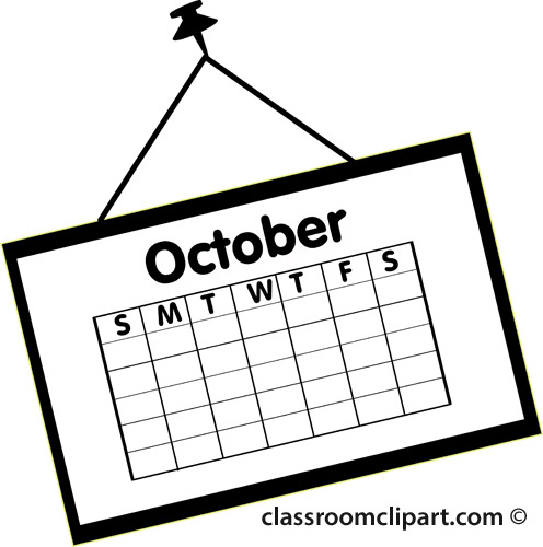 Black and white october clipart 