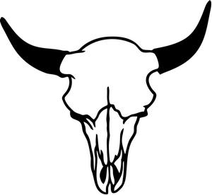 Bull Skull Clipart Black And White 