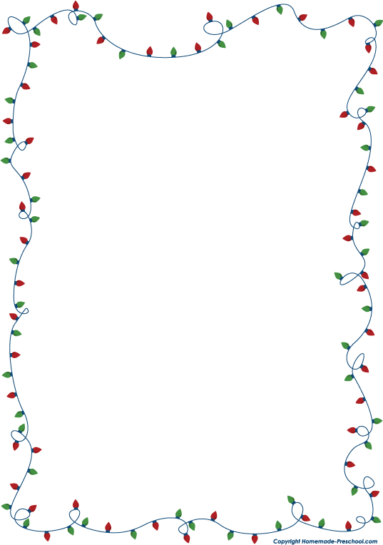 Free christmas lights border clipart black and white 