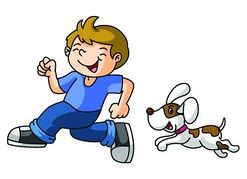 dog and clipart and boy