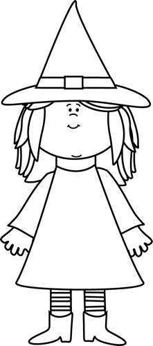 Witch clipart outline 