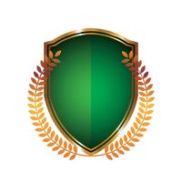 Green shield emblem Vector Image 
