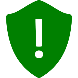 Green warning shield icon 