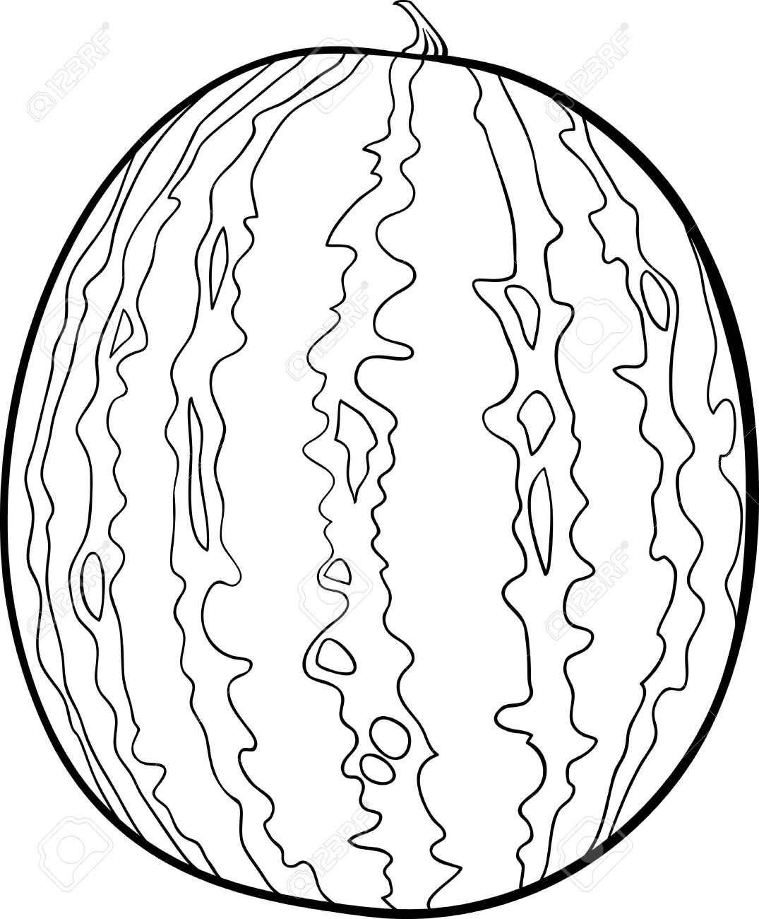 Clipart of watermelon black and white 