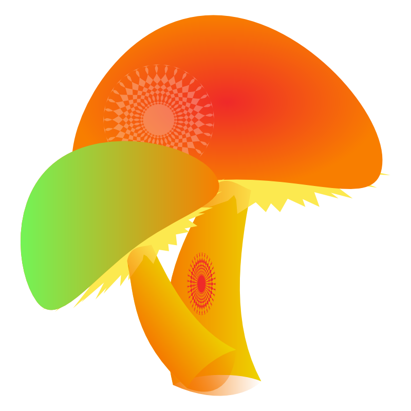 Colorful mushroom clipart 