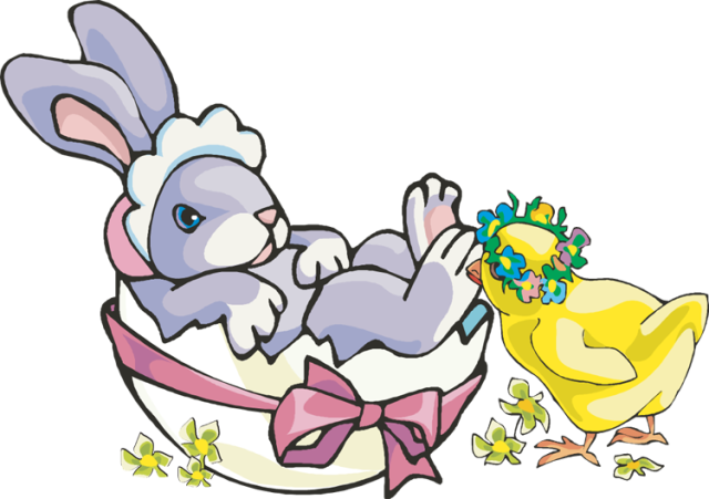 Bunny chick easter clipart 