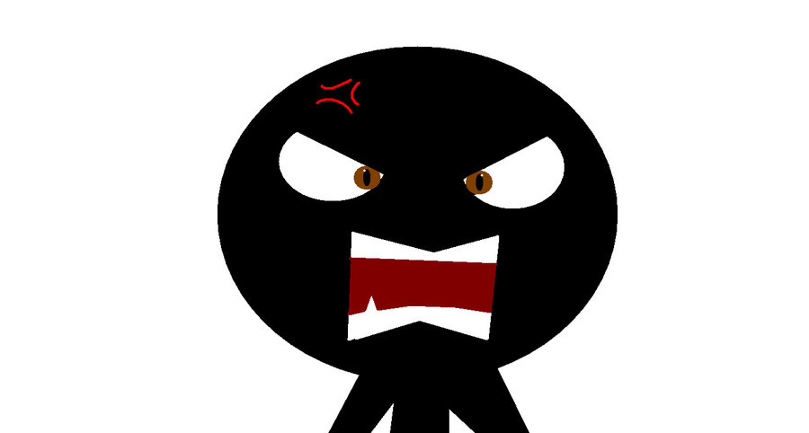 angry stick figure face