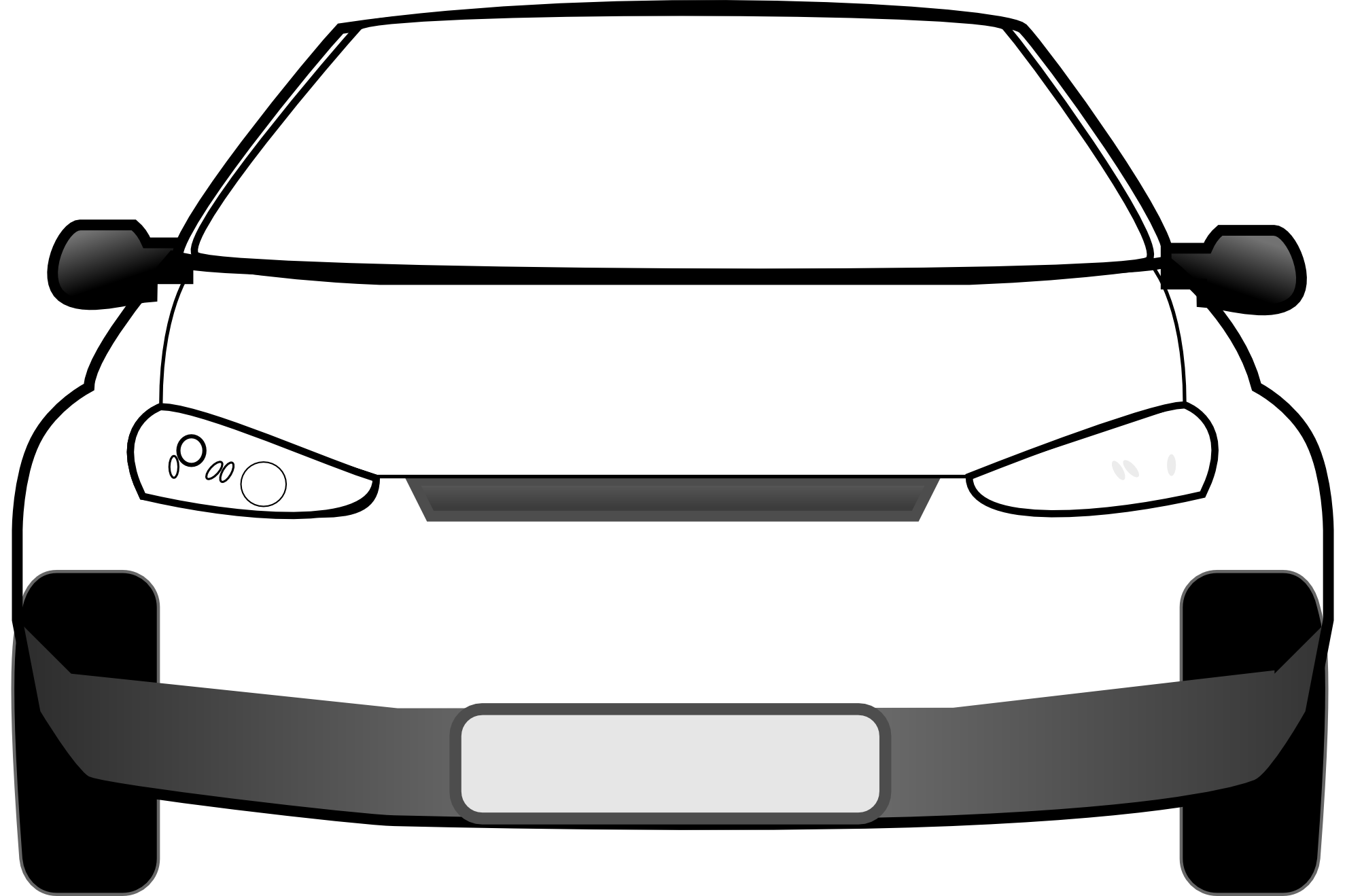 Car Silhouette Front Vector 