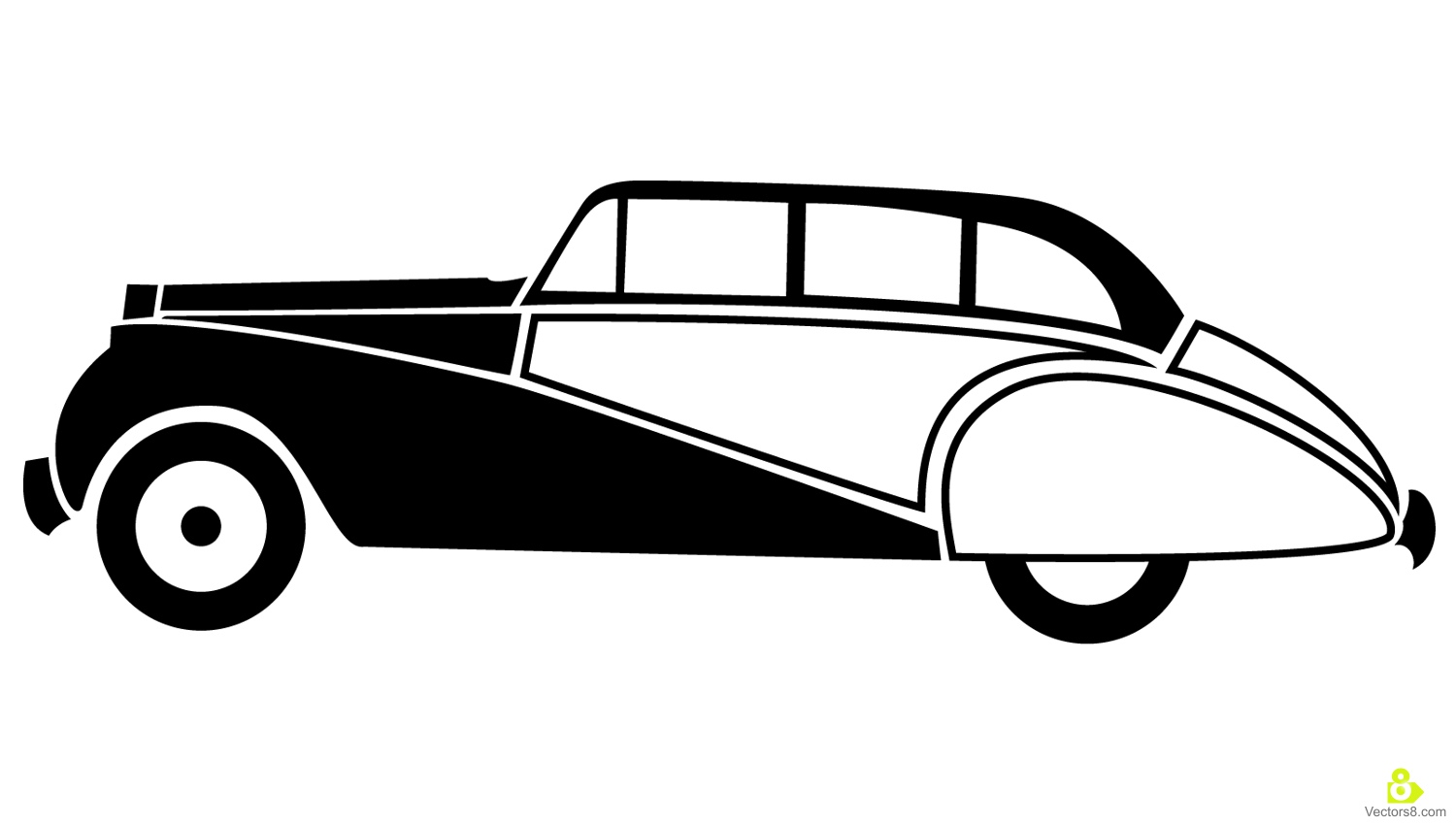 Vintage Race Car Silhouette 