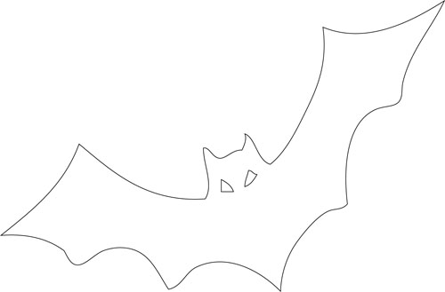Simple outline drawing of a bat clipart 