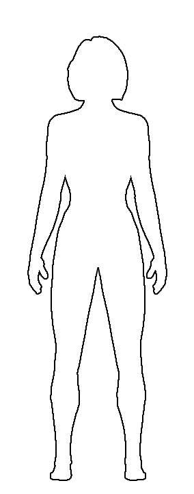 Normal female body drawing template clipart 