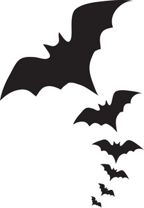 Outline Of A Bat Flying 