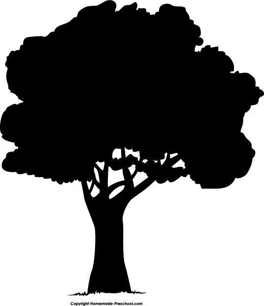 black and white tree silhouette clipart