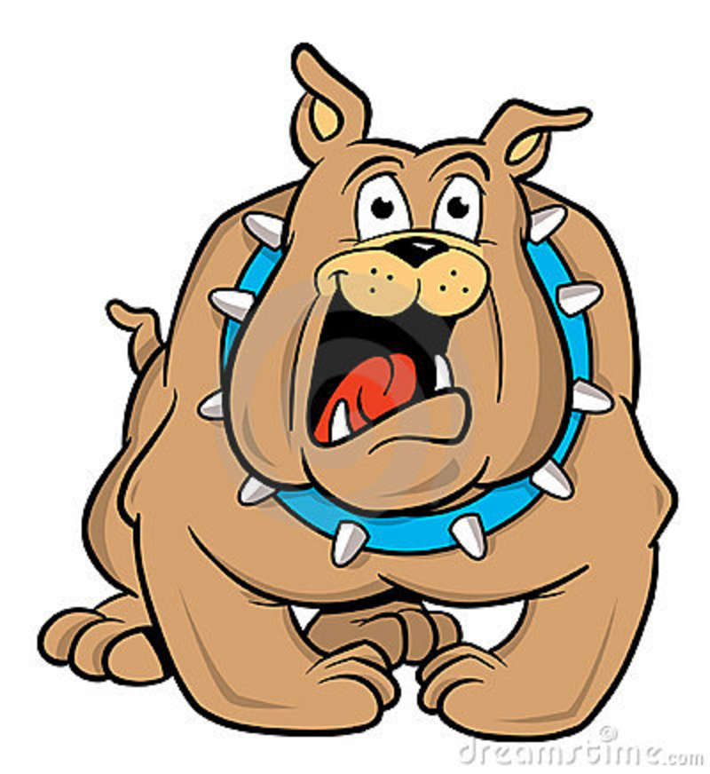 Happy Bulldog Mascot 