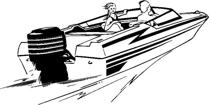 Motor boat clipart black and white 
