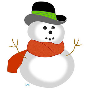 Snow Man Clip Art, Winter Season Snow Man Printable Graphic 