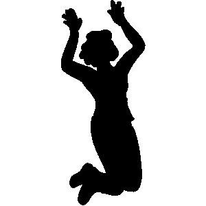 Person jumping for joy clipart 