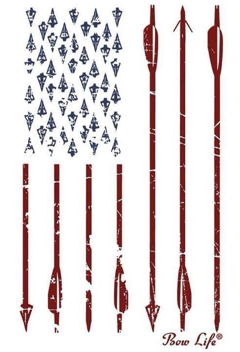 American flag. Arrows. Broadheads. 