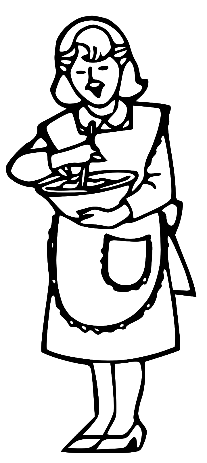 Mother Cooking Clipart Black And White 