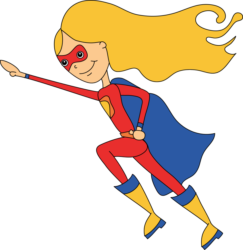 Female superhero teacher clipart 