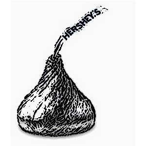 Hershey kiss clipart black and white 